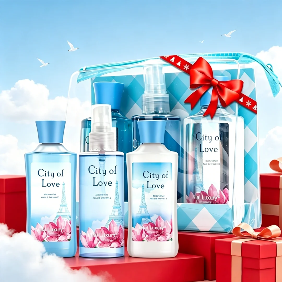 The Three Piece Love City Shower Set Is a Surprising Gift That Is Perfect as a Daily Present. Pheromone Perfume. a Fashionable Thing. a Birthday Present. Valentine's Day Gift