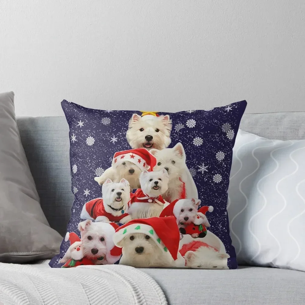 

Westie Christmas tree dog pajamas Throw Pillow Plaid Sofa Sofa Pillow Cover Custom Cushion Cushion Covers For Living Room pillow