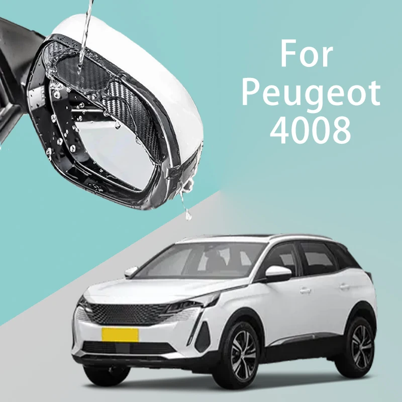 

FOR Peugeot 4008 Car Rearview Mirror Rain Eyebrow Visor Carbon Fiber Side Automotive exterior protection
