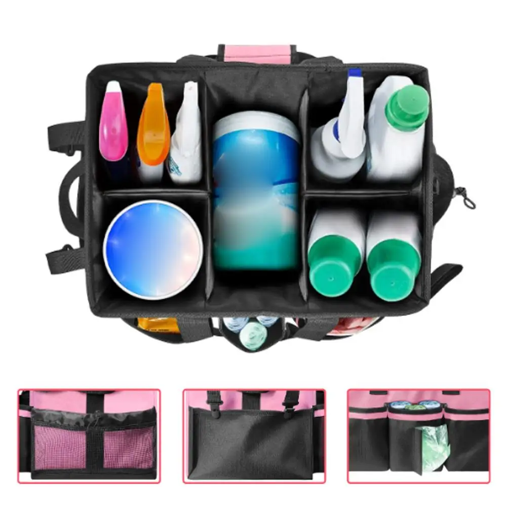 1PC Oxford Cloth Tools Storage Bag Foldable Large Capacity Cleaning Toolkit Crossbody Storage Bag Hand-held Cleaning Supplies
