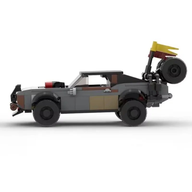 Película loca clásica, estilo de película de ciencia ficción, bloques de coche, camión, vehículo moc modificado 4X4, producto de regalo para fanáticos de la guerra todoterreno