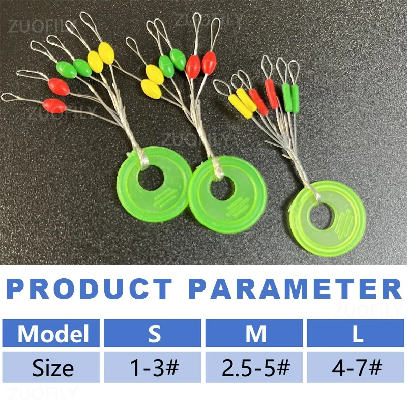 600 Stück/Set Angelgummi-Stopper-Perlen, Schwimmerstopper, Space Beans, Schnurverbinder für Karpfen-Süßwasser-Angelausrüstung – Detail 2