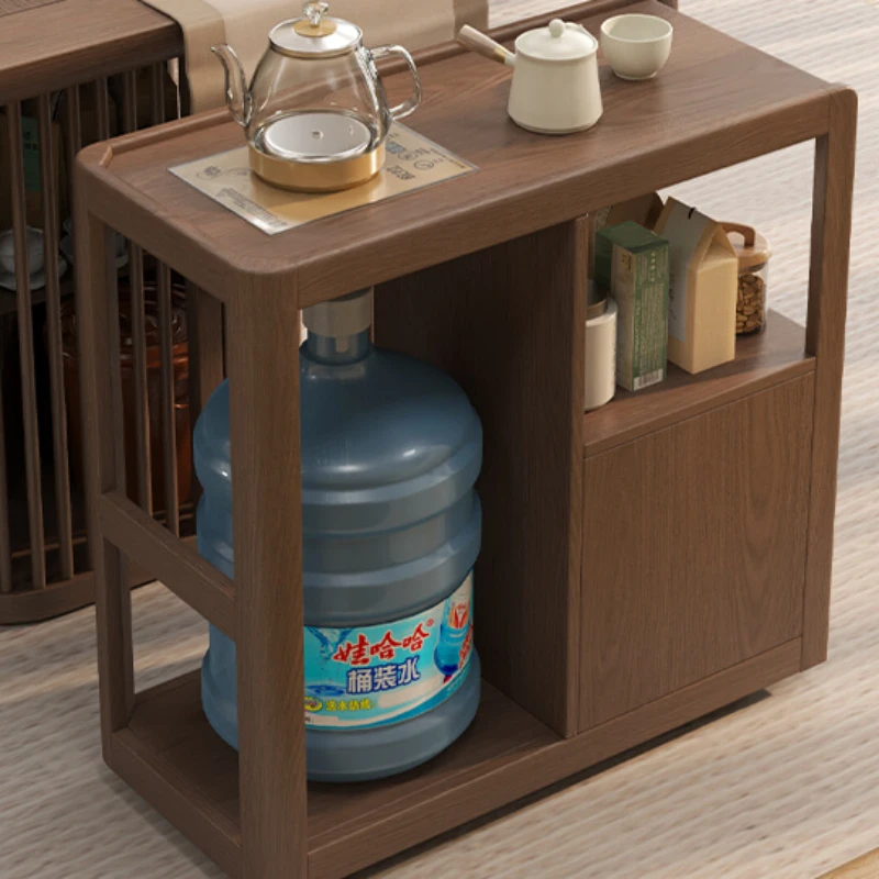 Solid wood mobile tea table, tea burning cabinet, household integrated side cabinet