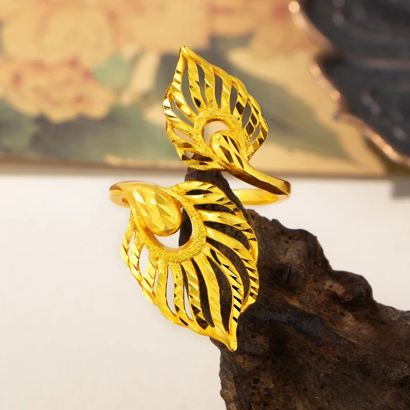 9999 Gold Phoenix Ring - Women's Vintage Court Style Luxury Finger Ring