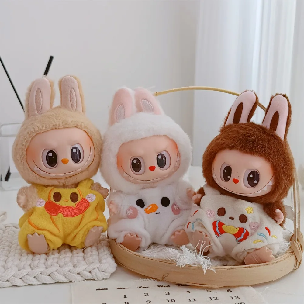 For 15/17CM Labubu Doll Clothes Christmas Costumes Dress Up Dolls Accessories Sitting Party Game Christmas Birthday Gift Toys