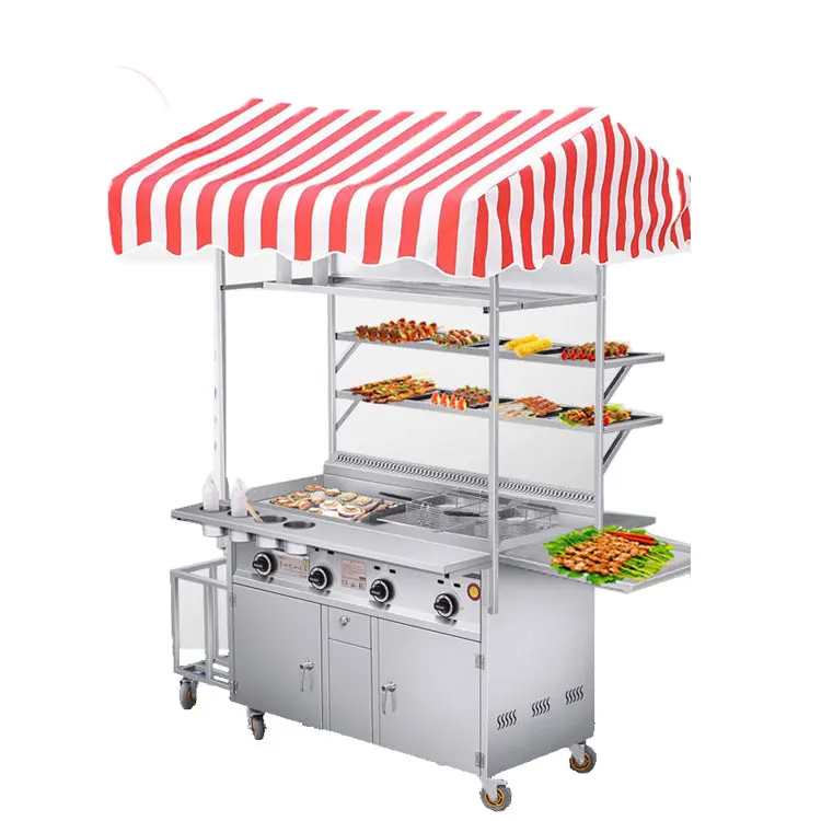 

Wholesale Stand Trailer Grilling Food Cart Popular Use Breakfast Car Hamburger Carts Hot Dog Food Cart