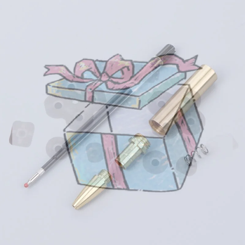 

【CCA】Набор для токарной обработки дерева: 1 комплект для изготовления тонких ручек 7 мм с поворотным механизмом и запасным стержнем, принадлежности для токарных работ, золотой цвет