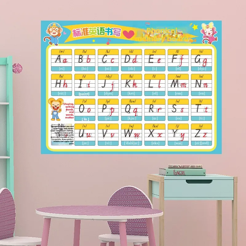 Classroom Wall Decorative Stiers 26 bet Letters Stand Engli Writing Chart Primary School Tutoring Class Wall Art