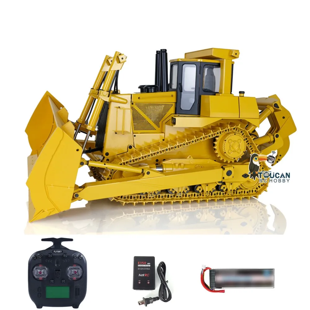 US Stock Metal 1/14 Hydraulic RC Bulldozer DXR2 Remote Control D10T Tracked Dozer Model Professional-Grade Construction Trucks