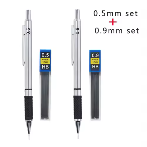 Metal Mechanical Pencil set with pencil grip Leads Art Drawing Student Office Supplies 0.5/0.7/0.9/2.0mm Automatic Pencil - Image 17