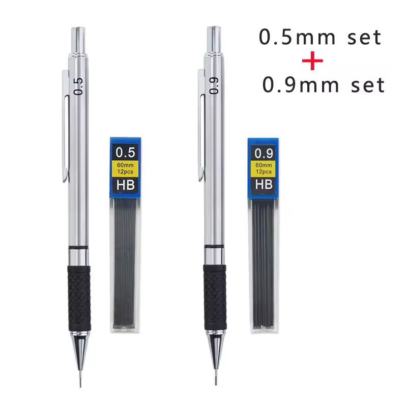 Metal Mechanical Pencil set with pencil grip Leads Art Drawing Student Office Supplies 0.5/0.7/0.9/2.0mm Automatic Pencil - Image 17