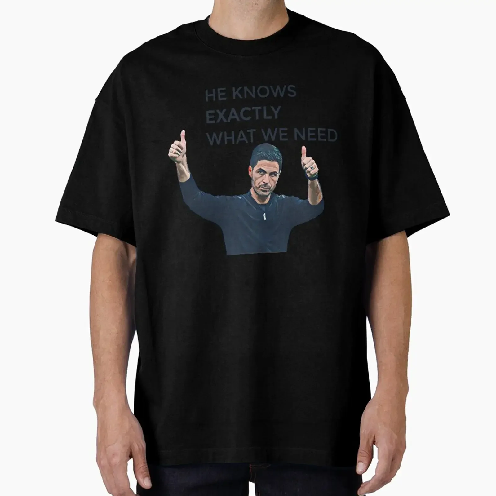 Arteta He Knows Exactly What We Need designed and sold by mebyme vintage Washed Casual Breathable Comfortable streetwear