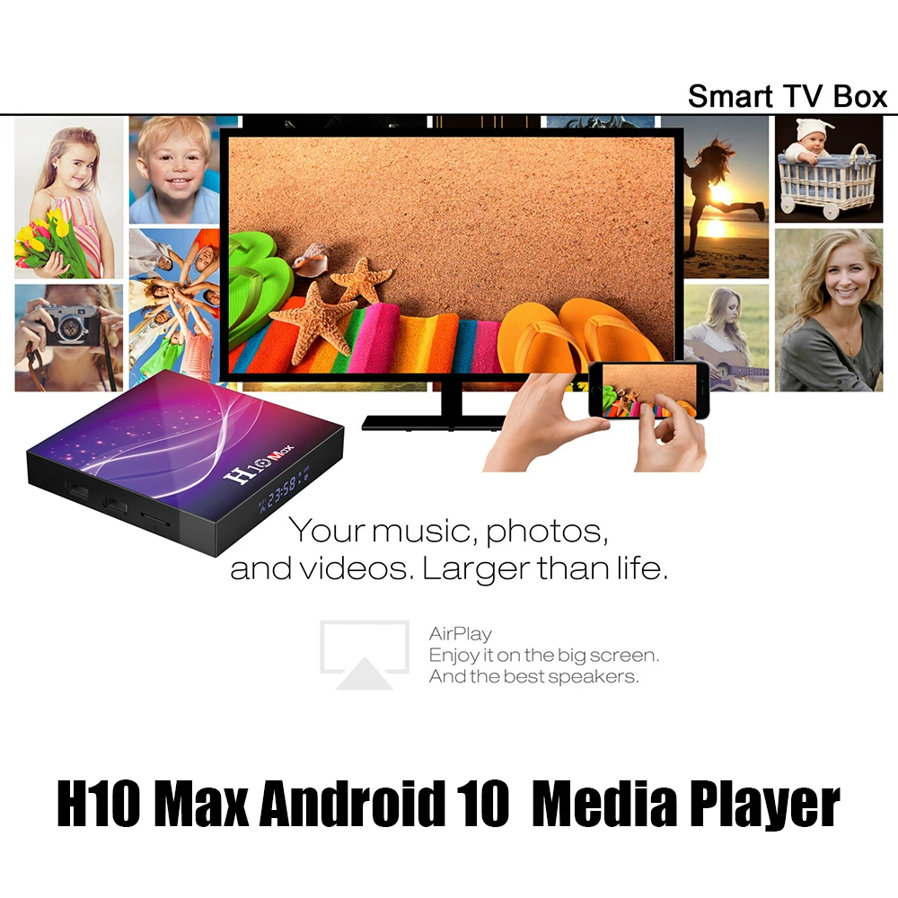 6K TV Box H10 MAX أندرويد 10 Tvbox H616 رباعية النواة 4GB 32GB 64GB 2.4G 5G واي فاي BT4.0 USB3.0 دعم 6K * 4K H.265 الذكية ميديا بلاير