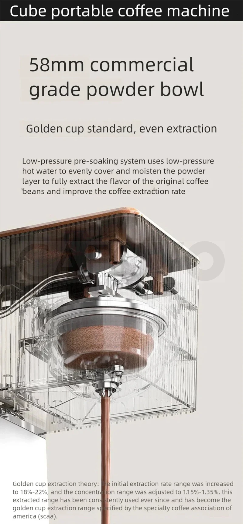 CAFOVO CP01 3-in-1 15바 에스프레소 머신 캡슐 커피 머신 야외 캠핑용 충전식 휴대용 커피 메이커 220V