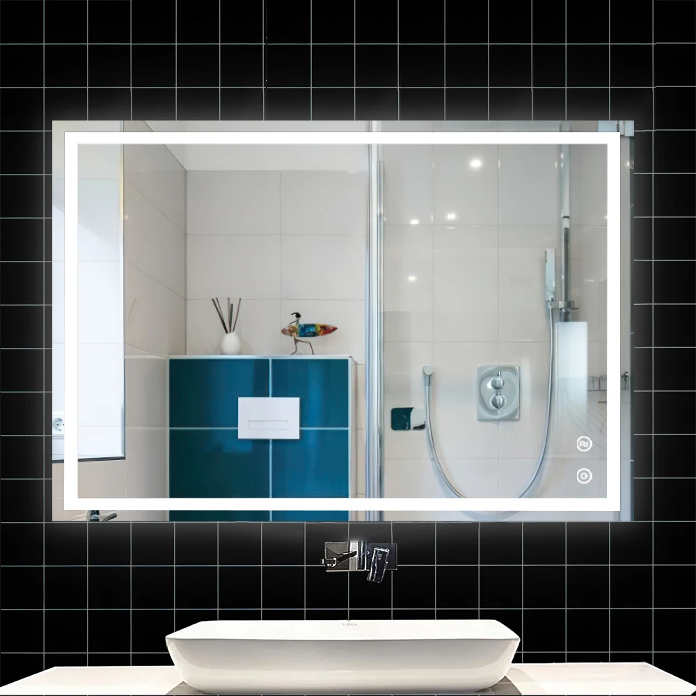 Depuley Vanity Mirror with Light 81x60 (71x91)cm Dimmable Touch LED Lighting for Bathroom Hair Salon Waterproof and Anti-Fog