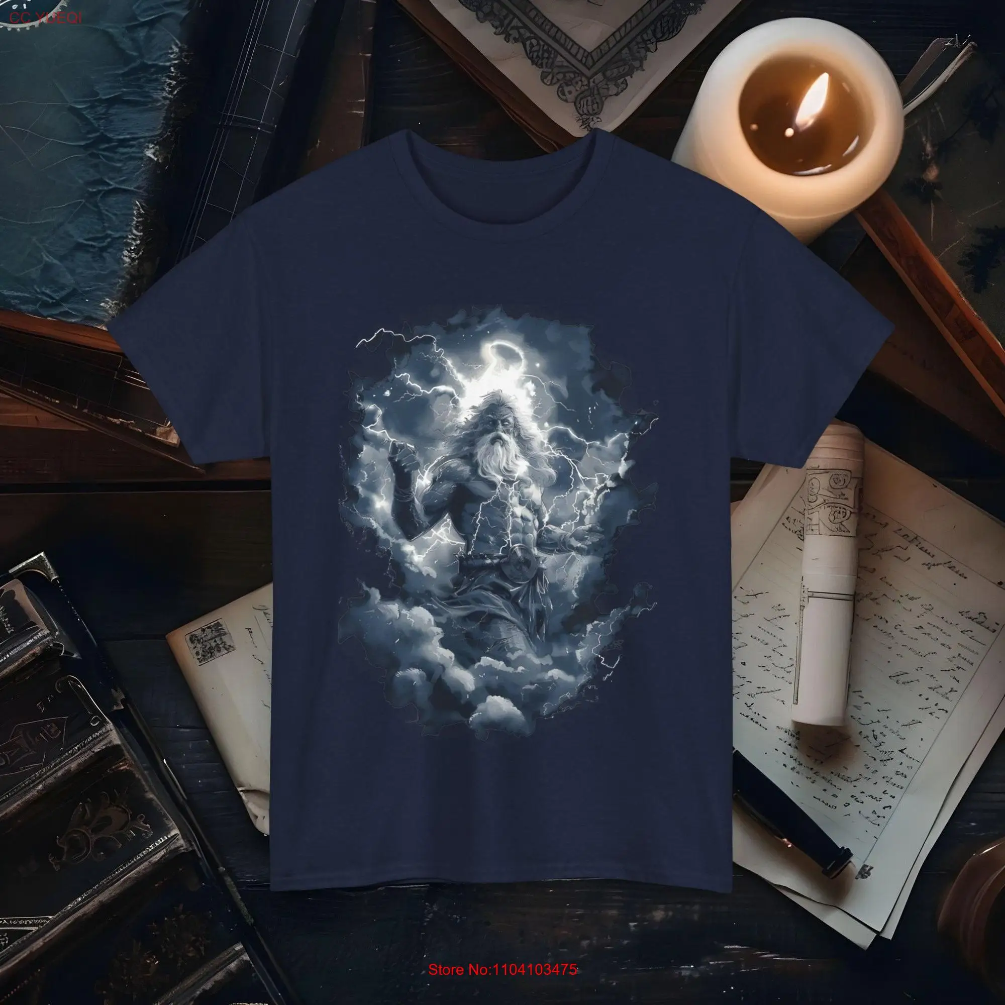 Zeus Greek God T Shirt Mythology Thunderbolt Pantheon Apparel Ancient Greece of Thunder long or short sleeves