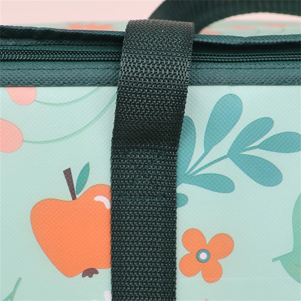 

Large Capacity Handbag Non-Woven Food Thermal Bag Ice Pack Storage Bag Insulated Tote Cooler Bag For Travel Outdoor Camping