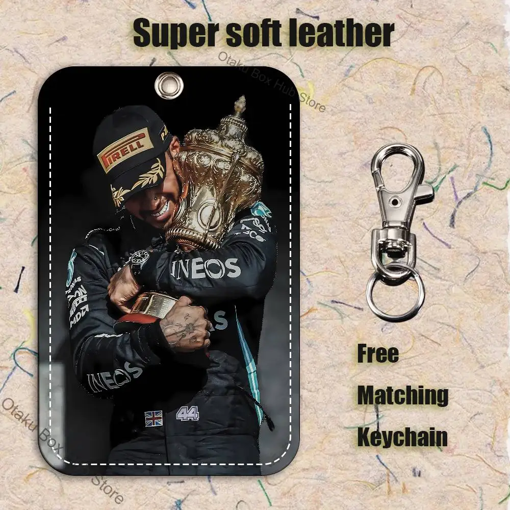 레이싱 44 L-루이스 H-해밀턴 홀더 키체인 은행 비즈니스 작업용 카드 홀더 학생증 보호 케이스 버스 카드