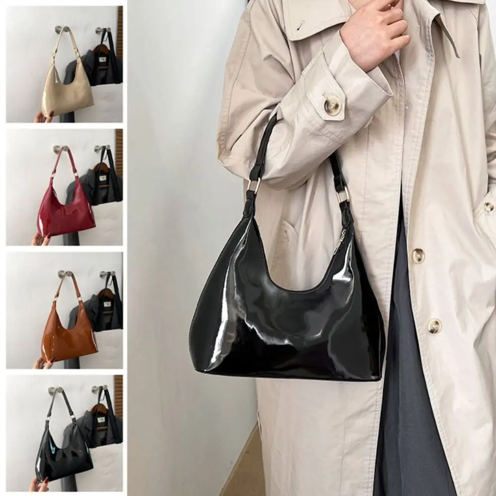 

Модные глянцевые сумки на плечо в стиле ретро, новый дизайн, роскошная сумка подмышками во французском стиле, темпераментная женская сумка из искусственной кожи