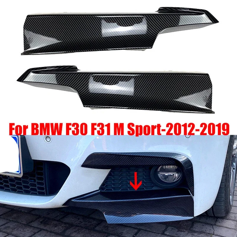 

Car Front Bumper Lip Splitter Canards Spoiler Fog Lamp Eyebrow Frame Cover Grille For BMW F30 F31 320i 325i M Sport 2012-2019