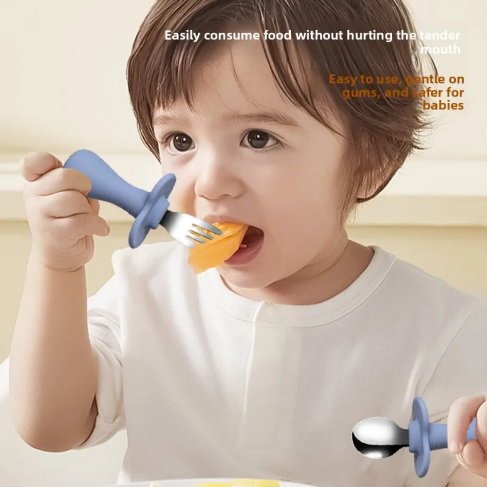 

Силиконовый набор ножей и вилок, детская миска для прикорма, детская вилка и ложка, детский набор столовых приборов из нержавеющей стали