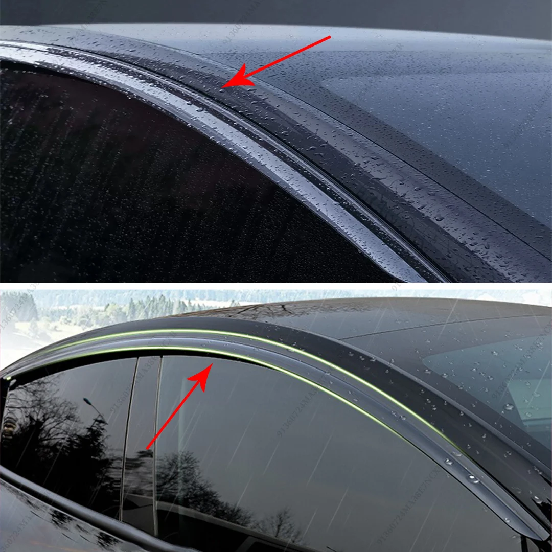 جزء تمديد 4 قطعة أقنعة النافذة الظل الرياح منحرف المطر الحرس الحاجب تقليم ل تسلا نموذج Y 2019-2024 طقم الجسم اكسسوارات