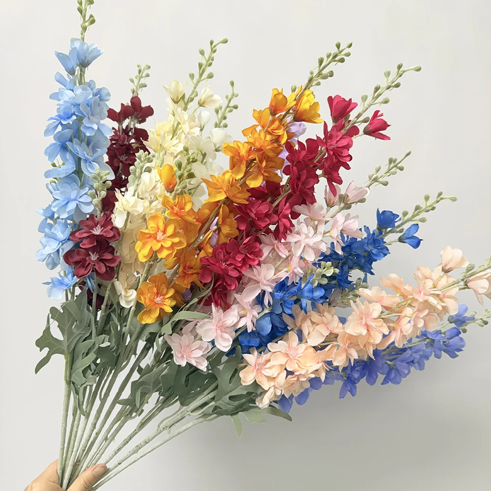 1/2 Stück Künstliche Rittersporn-Blumen mit Langem Stiel, Seidenblumenstrauß für Heimdekoration, Garten, Outdoor und Hochzeitsdekoration – Detail 4
