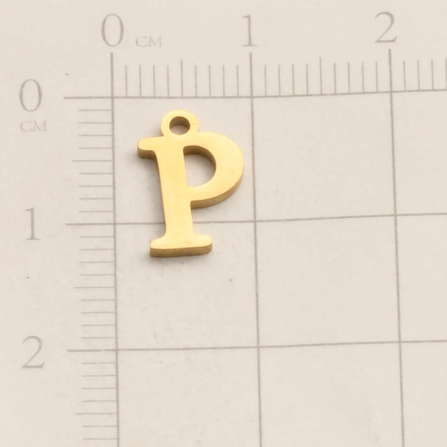Echt vergoldeter Anhänger mit englischen Buchstaben, kleine A-Z Initialen-Charms für Schmuckherstellung, DIY-Namensanhänger aus Edelstahl, Geschenk. – Detail 18