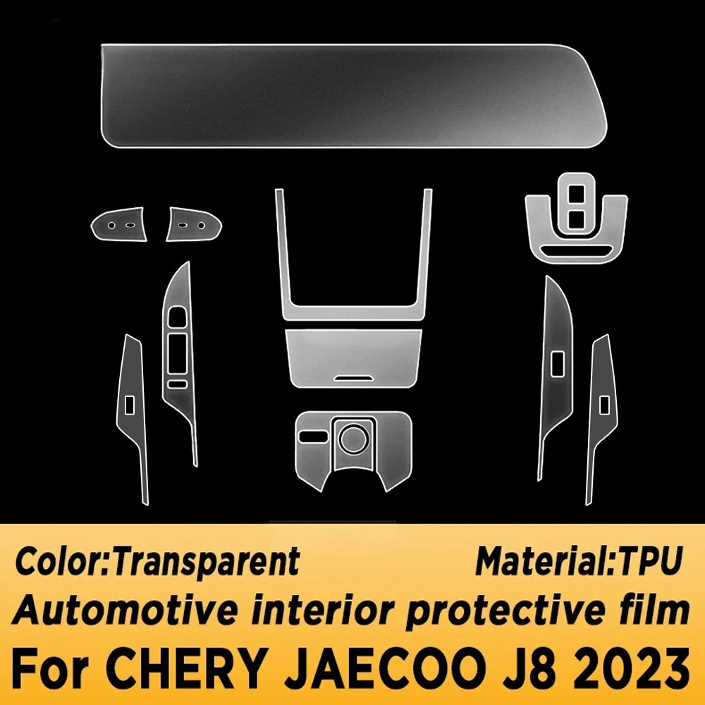 For Chery Jaecoo J8 Tiggo 9 2023-2025 Full Interior Protection Film Kit Clear TPU Invisible Scratch Shield Dashboard Screen Trim