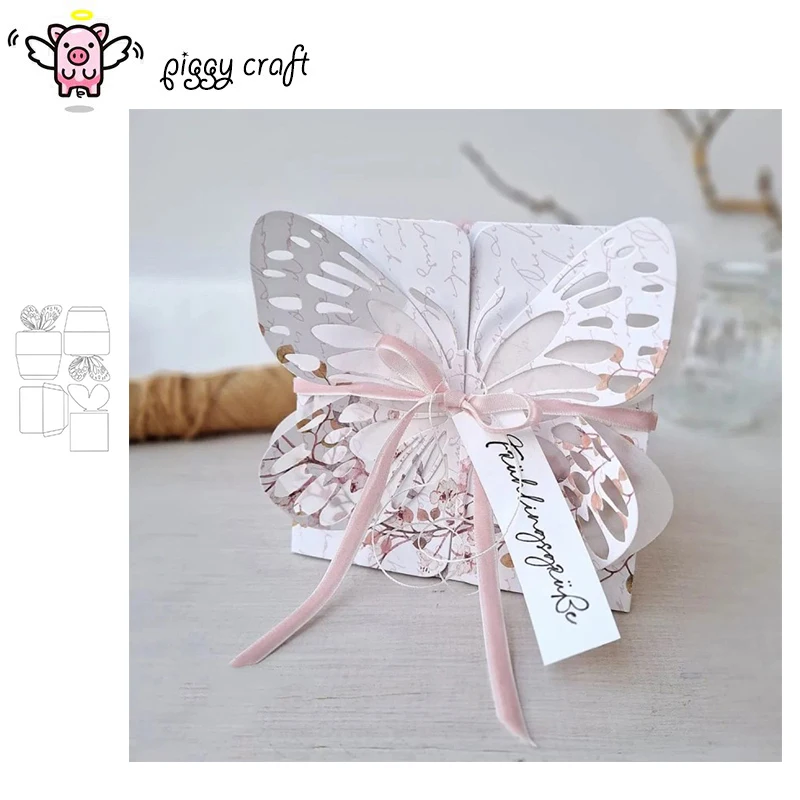 Piggy Craft: Novo Molde de Corte de Metal Borboleta para Decoração de Caixas, Scrapbook e Artesanato em Papel - Lâmina de Corte e Estêncil