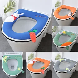 Toilet Seat Cushion Thickening Winter Essential Universal Models Washable Zipper Type Toilet Seat Stickers Waterproof Paste Type