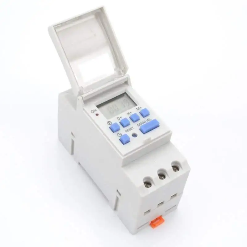 1 unidad electrónica semanal 7 días LCD potencia programa semanal 16A AC220V/50Hz temporizador de tiempo Digital relé Din Rail 12V 24V 110V 220V