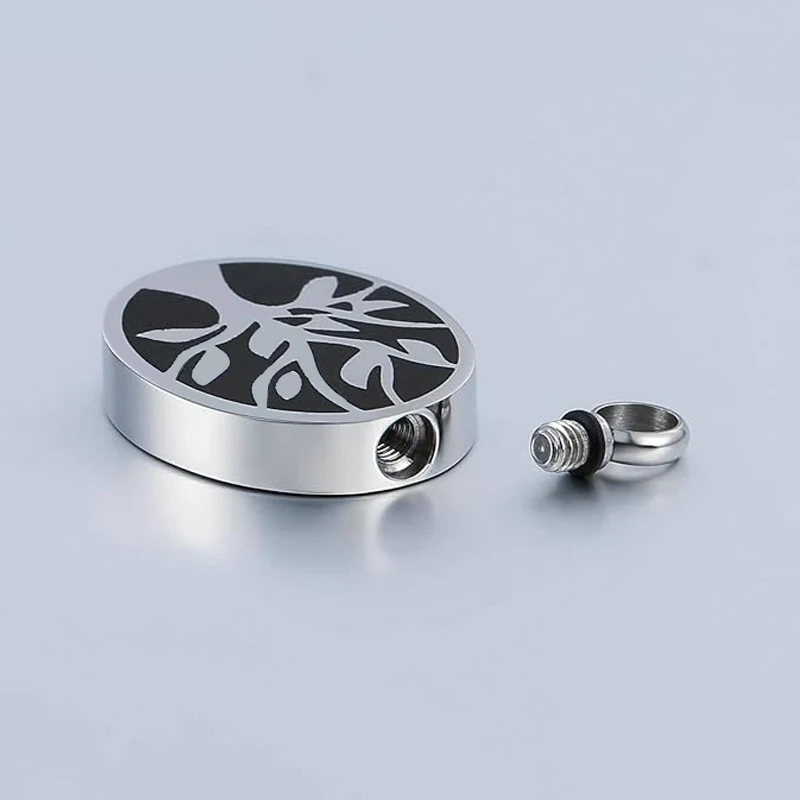   Collane con urna albero della vita per ceneri per donne e uomini Collana con ciondolo cremazione per ceneri Gioielli commemorativi in acciaio inossidabile