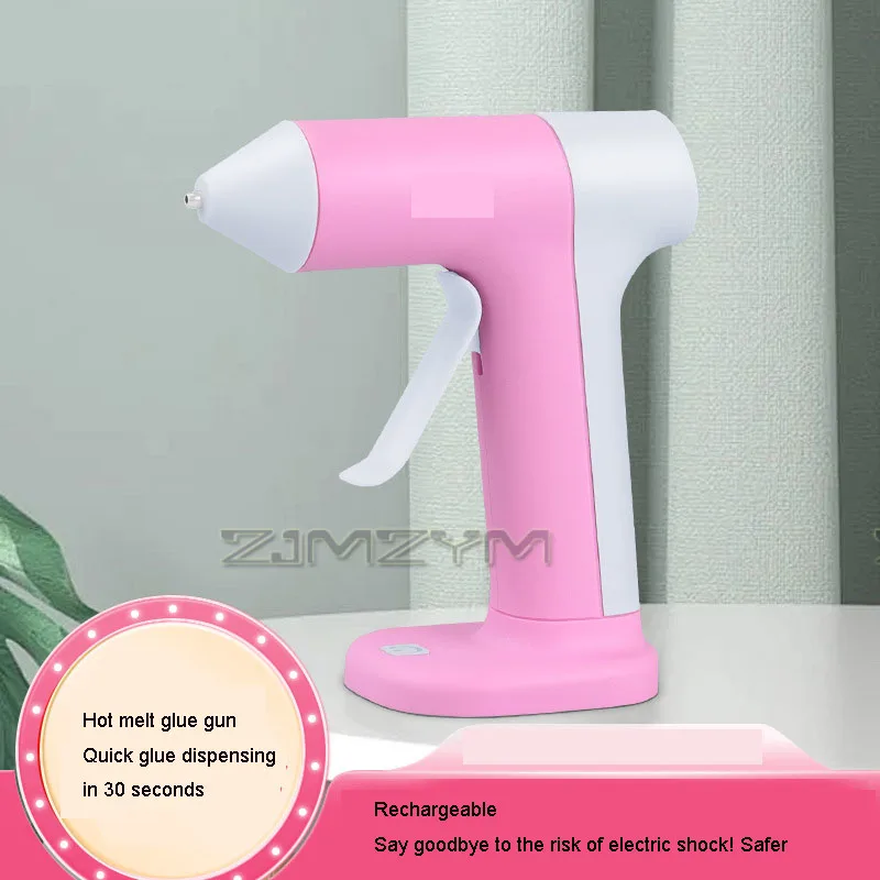 Pistola de pegamento de calentamiento rápido a prueba de fugas, pistola adhesiva de apagado automático inalámbrico, segura, antiquemaduras, producción de arte DIY, pistola de pegamento termofusible