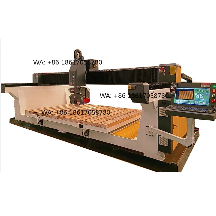 Stone Processing Machinery 45 90 Degree Marble Tile Quartz Stone Cutting 5 Axis CNC Bridge Saw Stone Cutting Machine for Granite