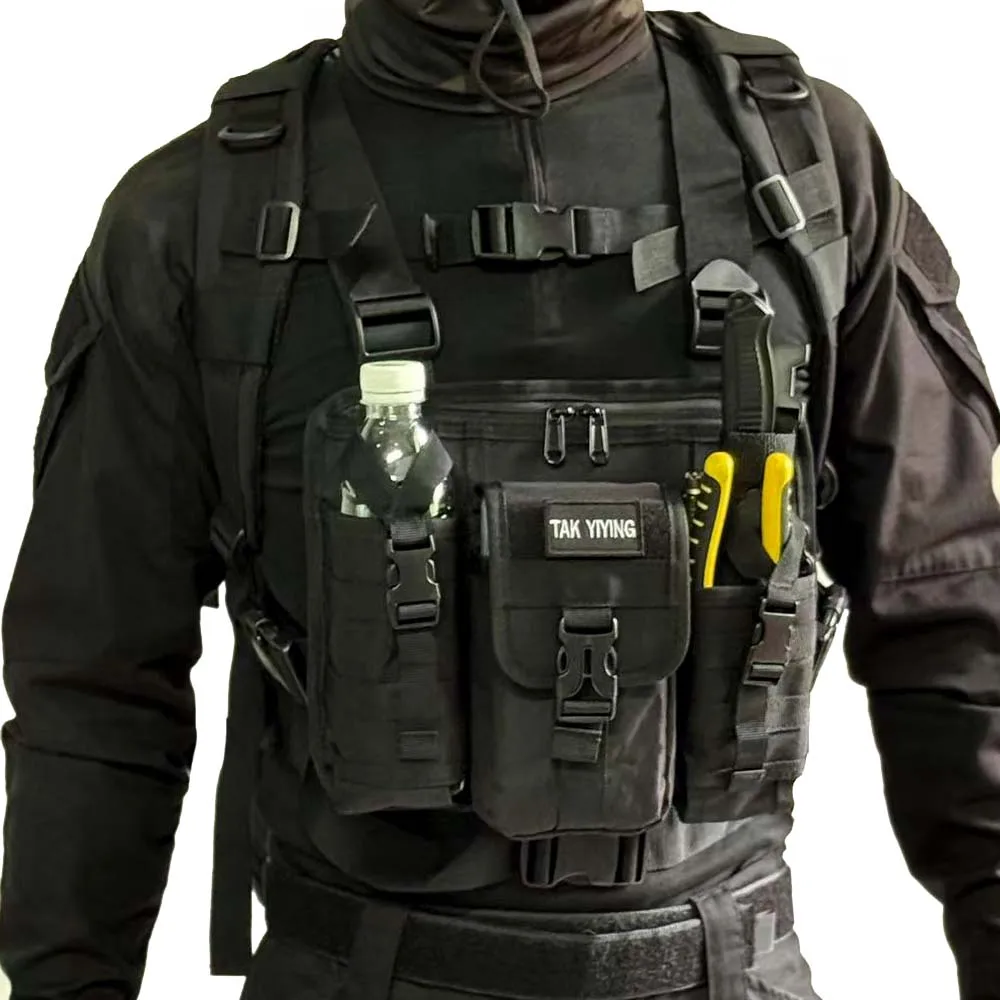 Military Fan Tactical Functional Vest Vest Bag Outdoor Multifunctional Motorcycle Riding Chest Bag For Fitness Running Cycling