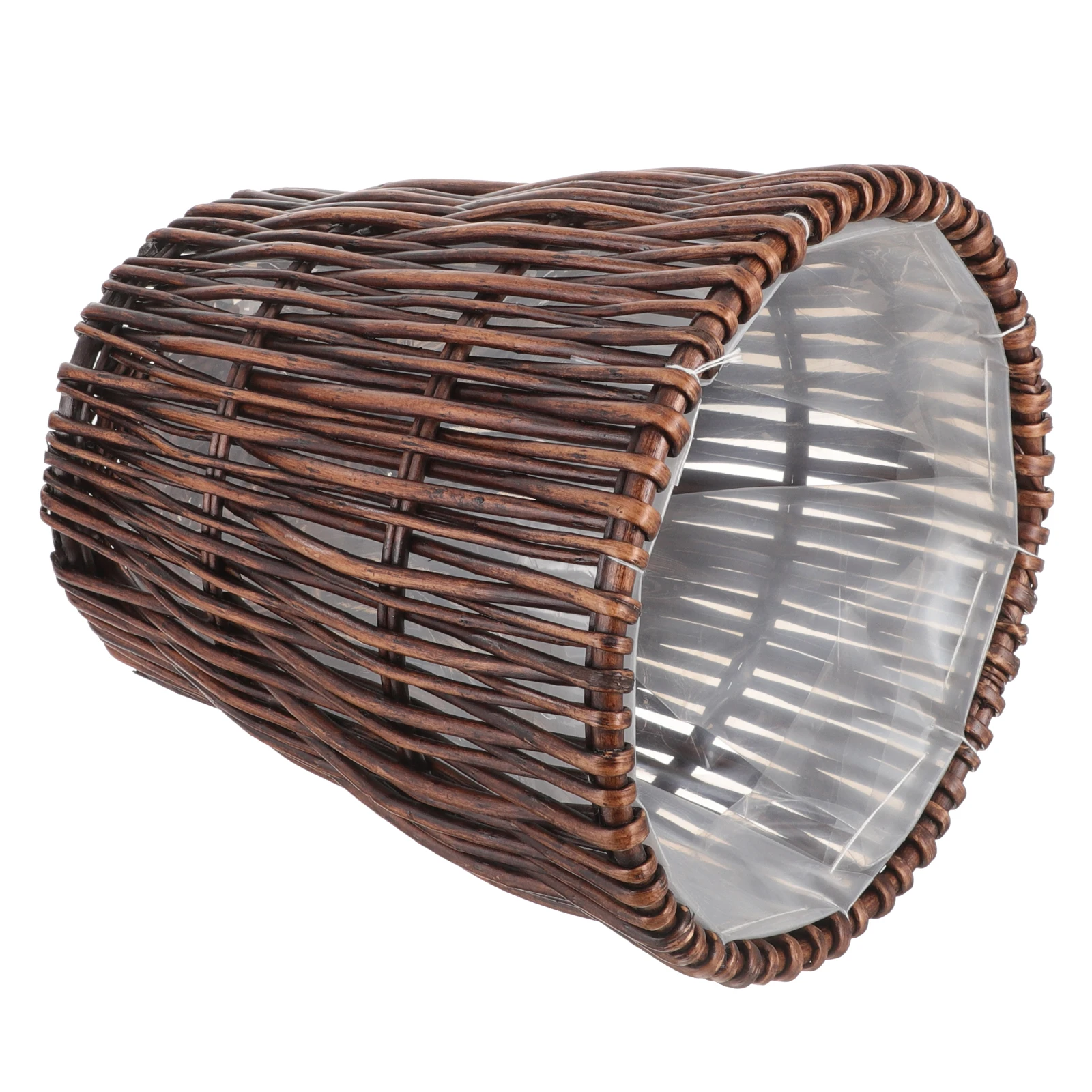 

Rattan Trash Can Woven Waste Basket Plastic Film Office Home Bathroom Vintage Long Use Excellent Craftsmanship Elegant