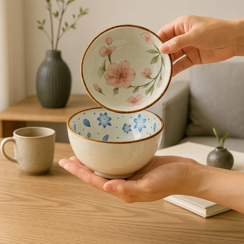 

Jap Home Tableware Underglaze Ceramic Rice Bowl Modern One-Person Porcelain Dining Set 2025 New Design for Individual Servings