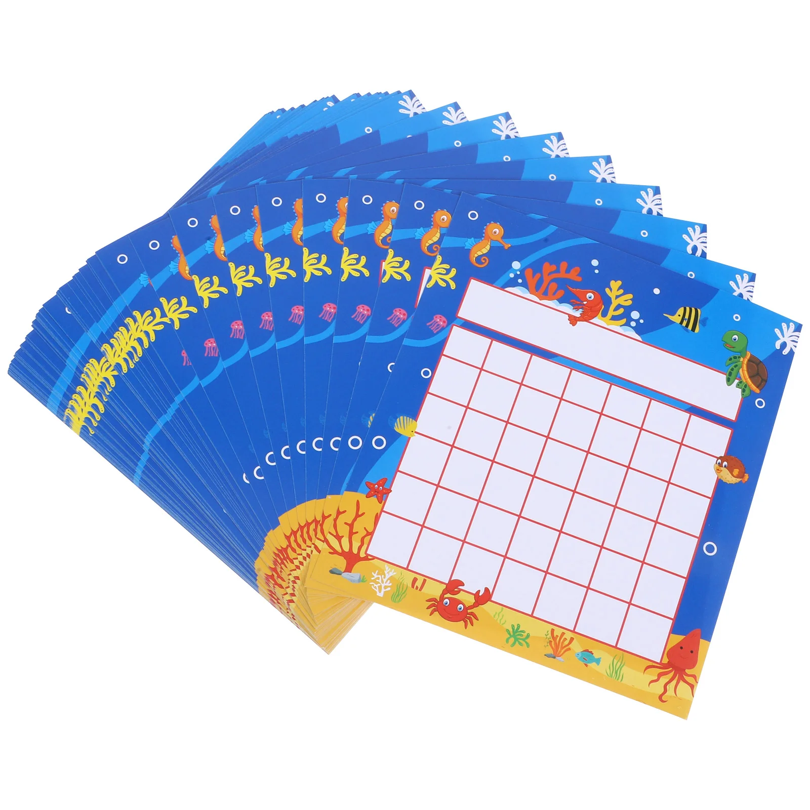 

50 Sheets Incentive Card Classroom Behavior Management Reward Punch Cards Clip Chart for Schedules Child