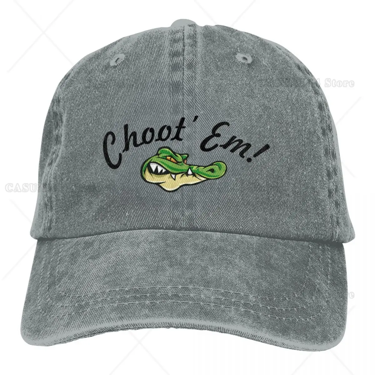 Baseball Caps Swamp People Choot'Em Crocodile Unisex Style Fashion Distressed Cotton Choot Em Headwear Adjustable Fit