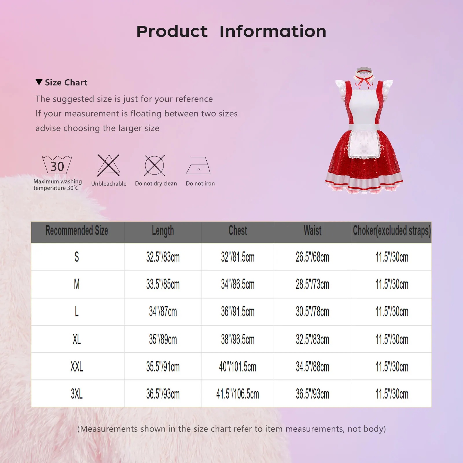 Dienstmädchen-Schürzenkleid, Cosplay-Kostüme, Fliegenärmel, Pailletten, Tüll, Unterrock, Kleid + Halsband-Set für Frauen und Mädchen, Halloween-Party, Nachtclub