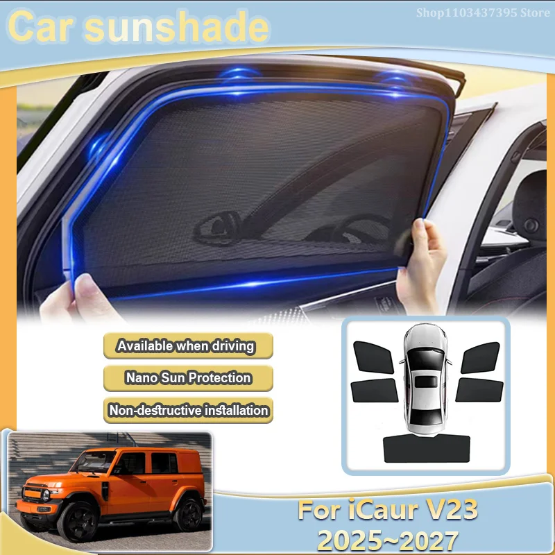 

For Chery iCar iCaur V23 2025 2026 2027 Car Mesh SunShade Windshield Privacy Curtain UV Blocking Protector Visor Car Accessories