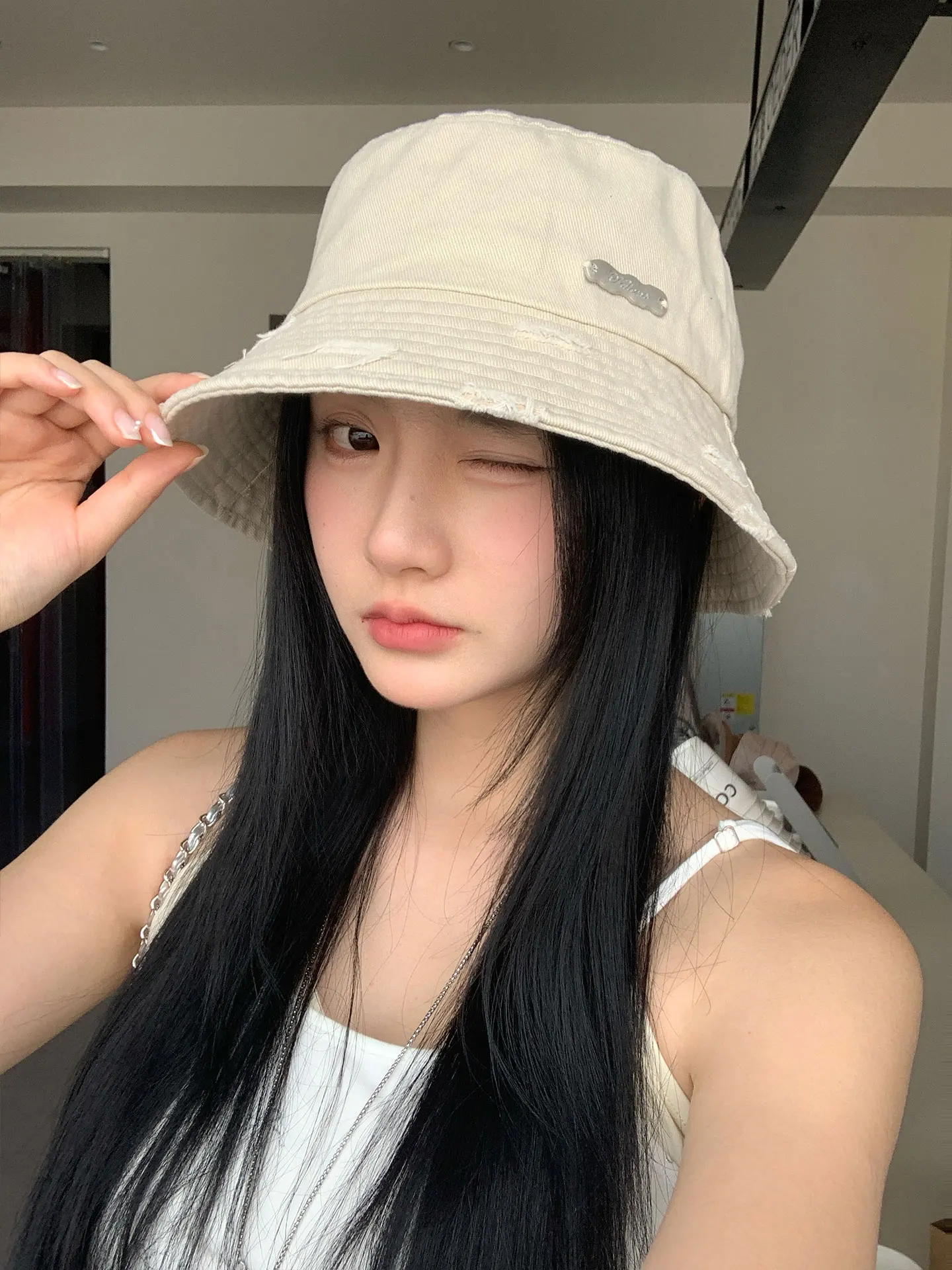 Retro Japanese Style Fishing Cap Women's Summer Face Slimming Versatile Sunscreen Hat Wide Brim Foldable round Top Hat