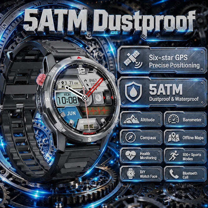 Smartwatch Faces - 多機能スポーツGPSスマートウォッチ 5ATM防水 高度計 気圧計 コンパス ビデオウォッチフェイス