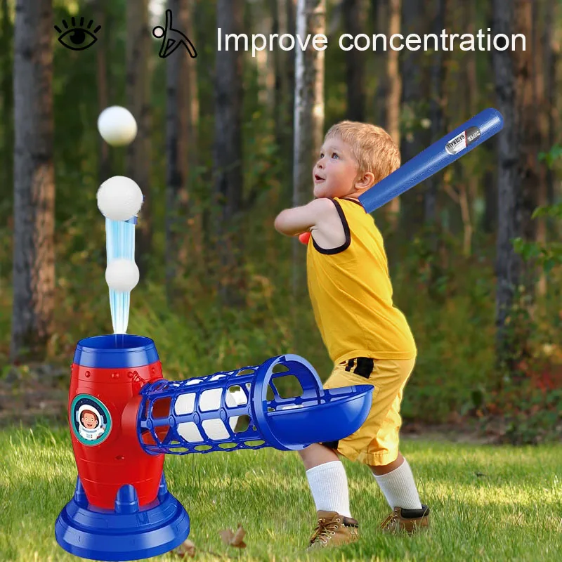 Fully automatic children's baseball machine, plastic baseball toy set, including 10 balls, baseball training equipment, Thanksgi