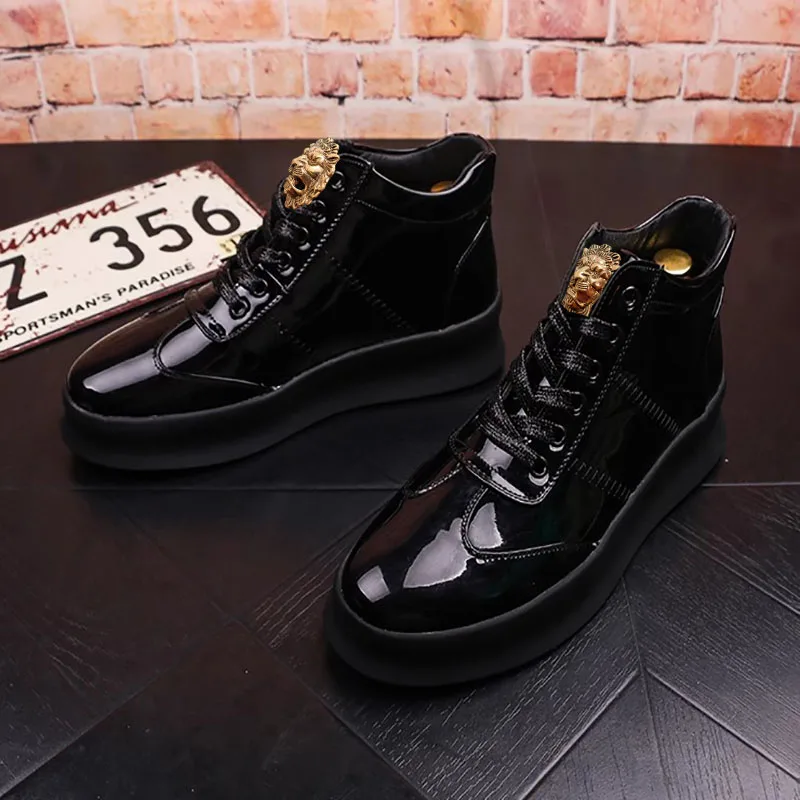 

Hot Fashion Glitter Mens Golden Shoes Luxury Brand Sneakers Men Hip Hop Designer Skateboard Shoes Casual High Top Sneakers Male