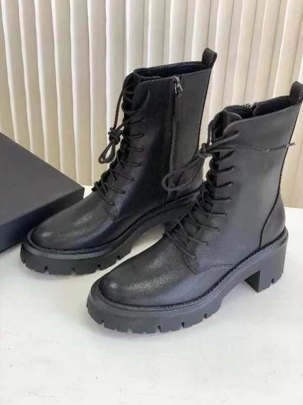 Maxdutti 2024 New Arrivals British Fashion Boots Shoes Genuine Boots Women Shoes Leather Strap Cowhide Motorcycle Retro Zipper