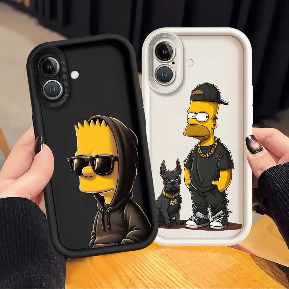 Funda de teléfono para iPhone 17 15 Plus 16e Air 14 12 13 16 Pro Max 11 funda suave The Simpsons Cool Bart