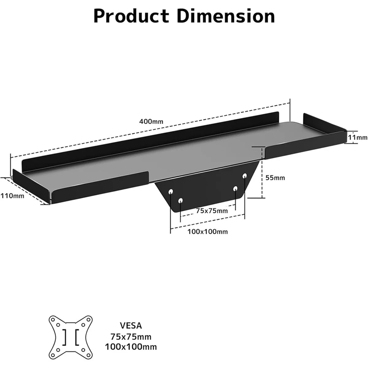 A03R  Desktop Computer Monitor TV Back Holder PC Screen Storage Bracket for Television Speaker Mini PC