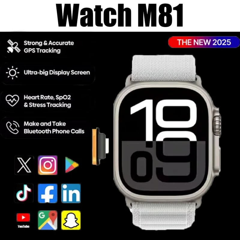 

Умные часы Leverage m81 4G. Все сетевые покрытия, питание системы Android S10 с полным доступом к приложению Google Play.